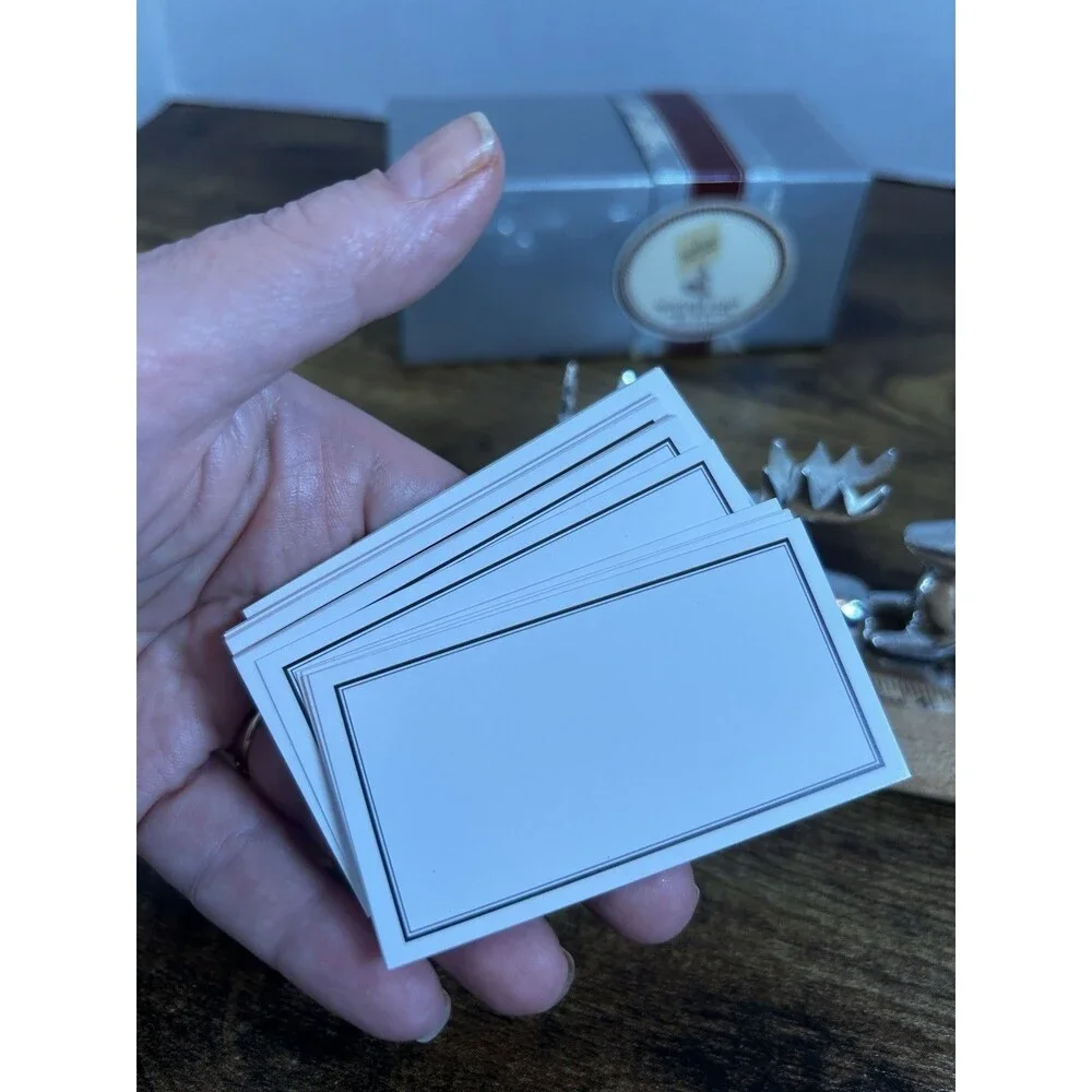 VTG Silver Plated Reindeer Place Card Holders Set of 4 with Blank Placecards